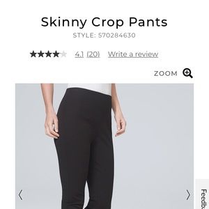 WHBM black skinny crop pants. New with tag.